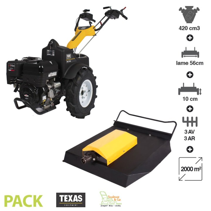 Motoculteur professionnel motofaucheuse 420cc 14cv Briggs et Stratton 6 vitesses démarreur électrique TEXAS Pro Trac