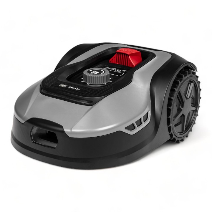Tondeuse robot connectée avec batterie 20V / 5 Ah - Largeur de coupe 18 cm, jusqu'à 1000m2 de surface, Wifi et Bluetooth -