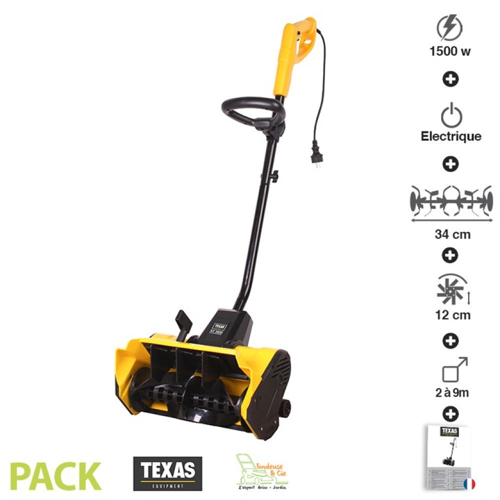 Souffleuse à neige électrique 1500W 150m3/h largeur 34cm TEXAS ST1300