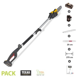 Elagueuse sans fil sur perche guide Oregon pack chargeur et batterie 18v inclus Texas Smart CS200