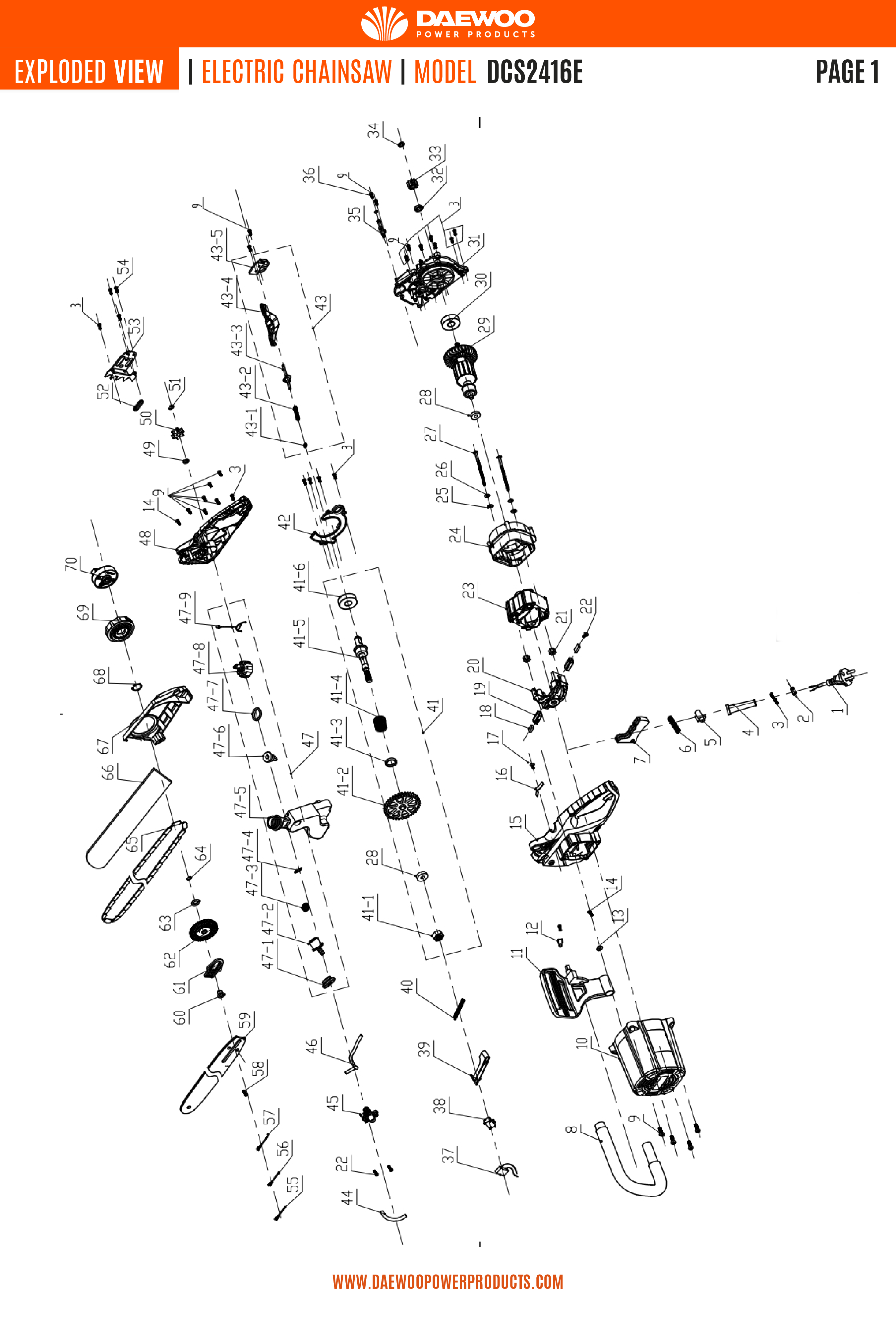 Vue éclaté pour  DCS2416E - Page 2