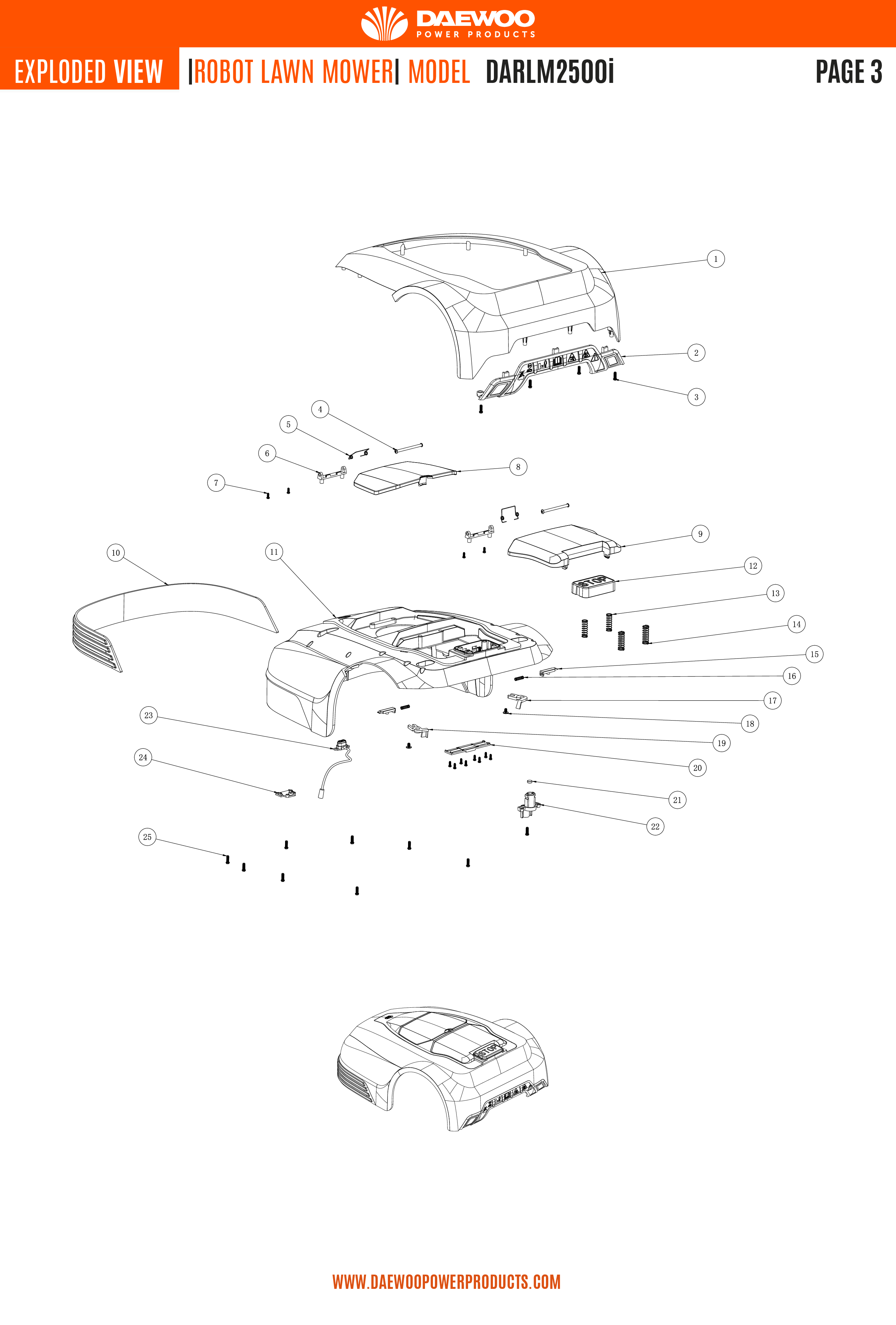 Vue éclaté pour  DARLM2500i - Page 6
