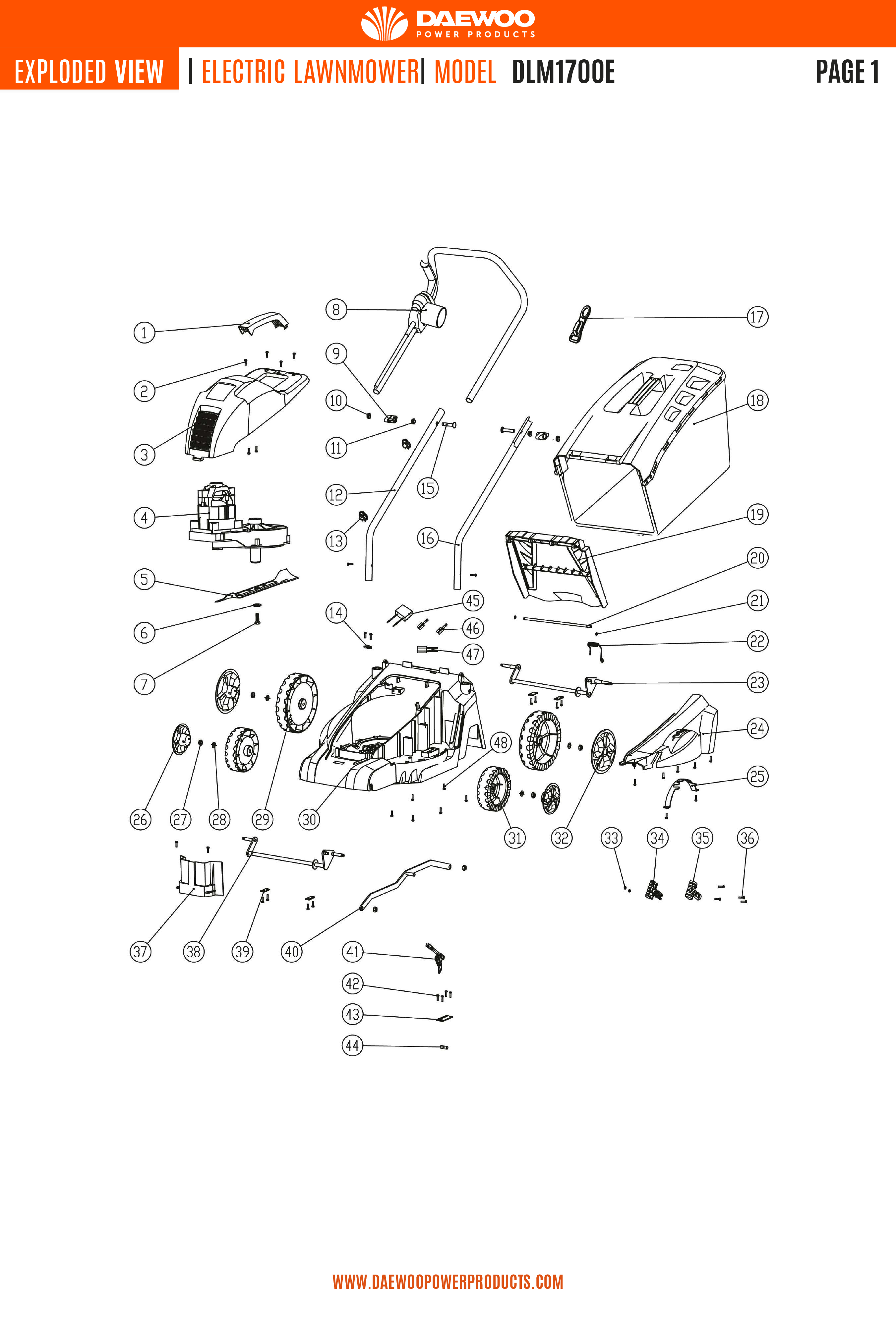 Vue éclaté pour  DLM1700E - Page 2
