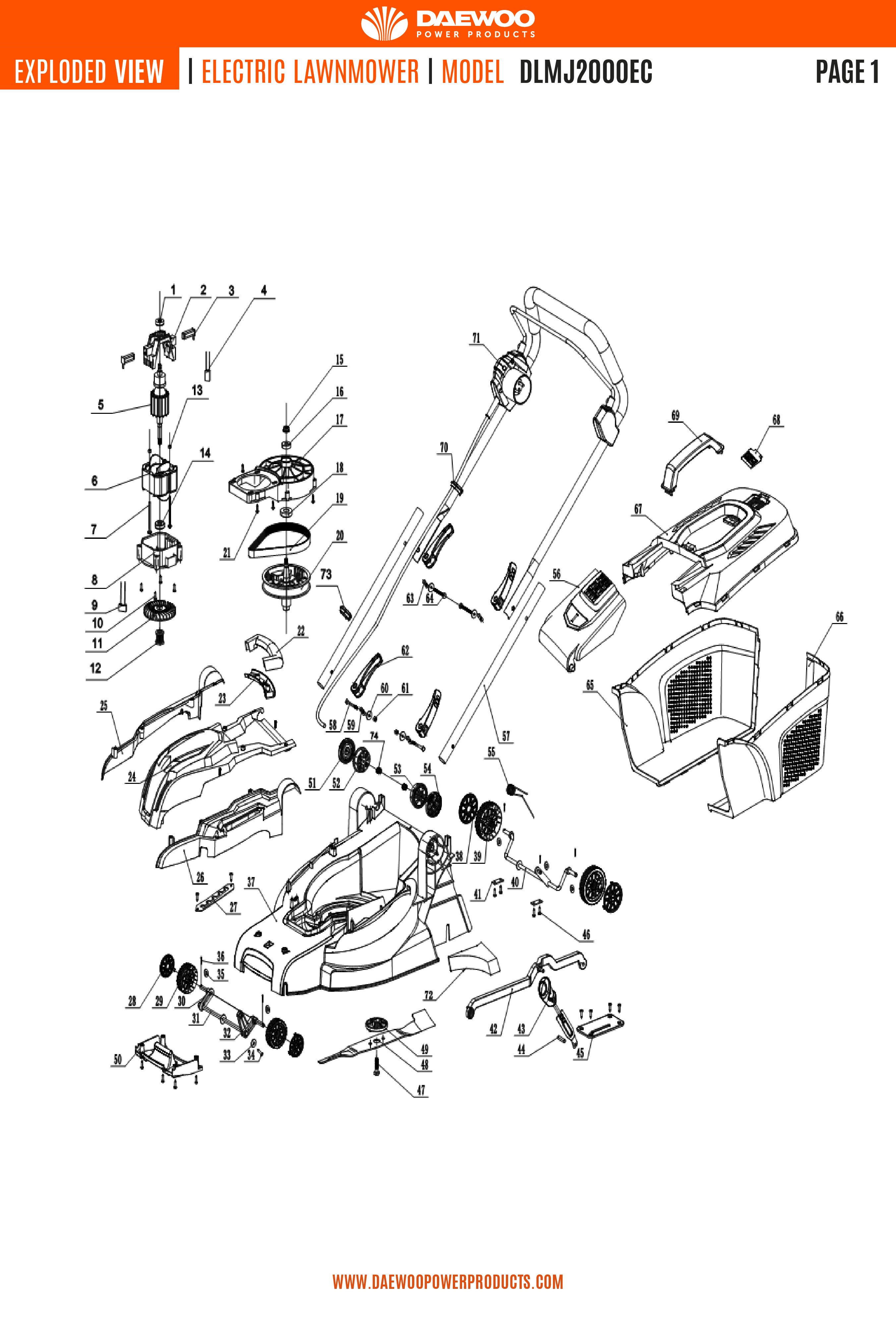 Vue éclaté pour  DLMJ2000EC - Page 2